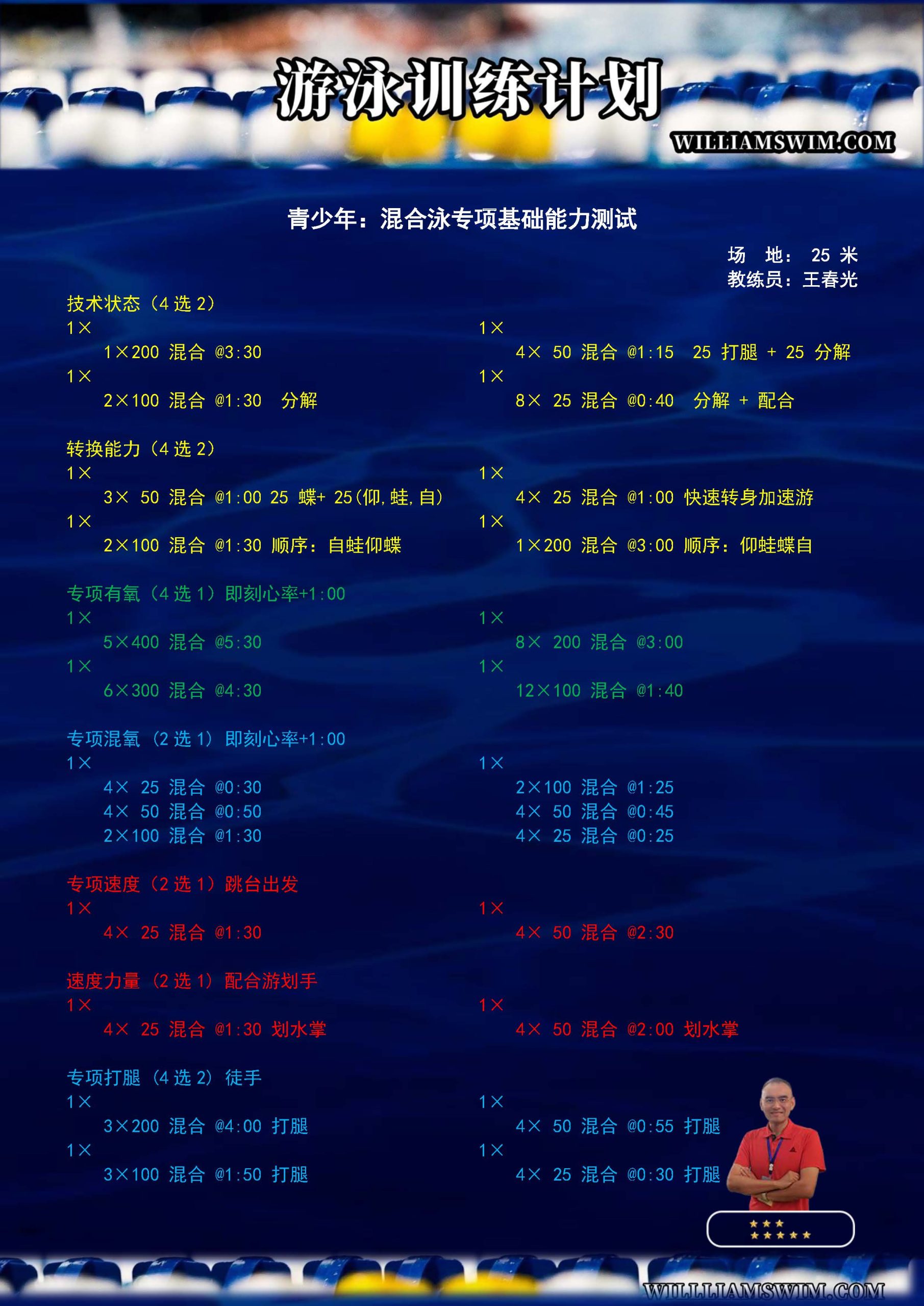 组建青训游泳长训队，不可或缺的训练技巧！—— 让不同泳姿的选手同步训练！